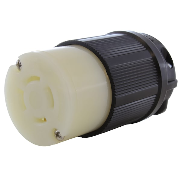 Locking Connector, L16-20R, 20 A, 480V AC, Three Phase, Black